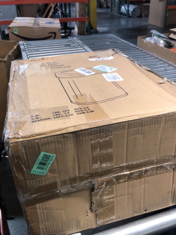 Photo 1 of **MAJOR DAMAGE DENT CAN BE FULLY FUNCTIONAL IF DENT IS SMOOTHED OVER**
iTouchless 13 Gallon SensorCan KitchenTrash Can with Odor Filter, Stainless Steel, Oval Shape, Sensor-Activated Lid Garbage Bin for Home, Office, Slim Space-Saving, Battery & AC Adapte
