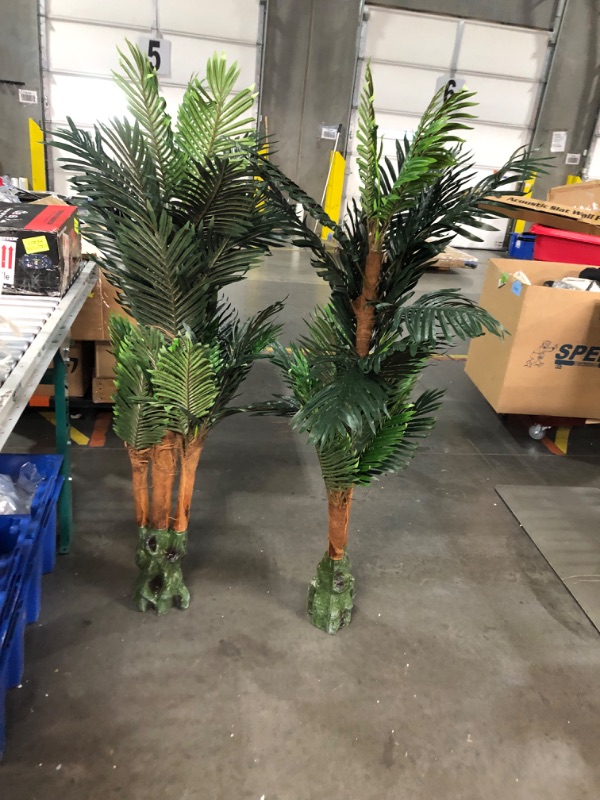 Photo 3 of ***USED - BRANCHES AND LEAVES BROKEN***
AMERIQUE Pair Gorgeous 6 Feet Triple Tropical Palm Artificial Plant Tree with Standable Trunk