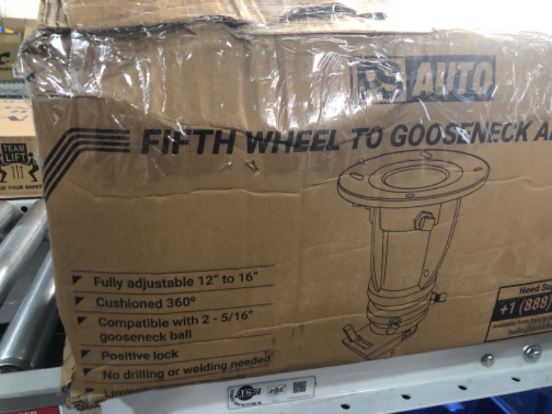 Photo 1 of Fifth Wheel to Gooseneck Cushioned Trailer Hitch Adapter - 12" to 16" Adjustable Height Converter Gooseneck Trailer Hitch Adapter