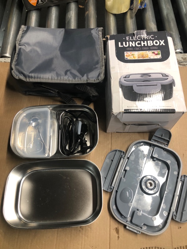 Photo 2 of **FOR PARTS ONLY**(NON FUNCTIONAL)
Vabaso Electric Lunch Box for Adults, 80W Heated Lunch Box with 2 Stainless Steel Container, 1.5L Portable Food Warmer Lunch Box for Work Men Car Truck, 110V/12V/24V/240V