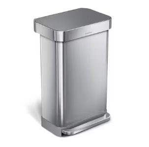 Photo 1 of ***LID MALFUNCTIONS*** simplehuman 45-Liter Brushed Stainless Steel Metal Indoor Kitchen Step Trash Can