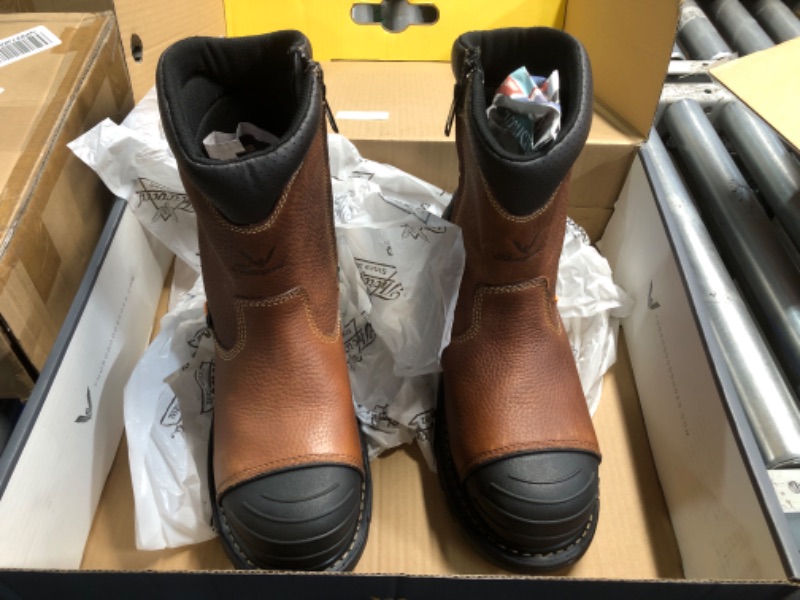 Photo 2 of ***10.5*** Thorogood GEN-Flex2 8” Side-Zip Wellington Pull On Work Boots for Men - Full-Grain Leather with Safety Toe, Storm Welt Construction, and Traction Outsole; EH Rated - 10.5 M US