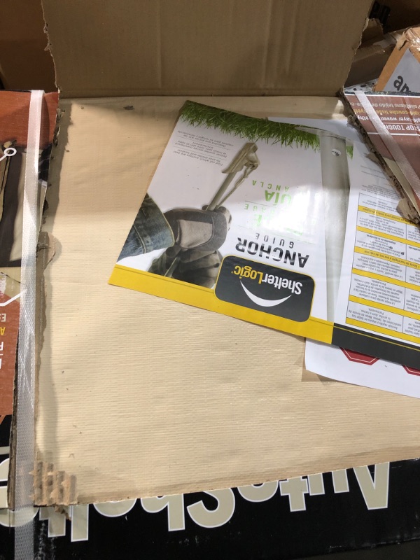 Photo 1 of ShelterLogic 10' x 20' x 8' Peak Style Roof Instant Garage Carport Car Canopy with Steel Frame and Waterproof UV-Treated Cover, Sandstone