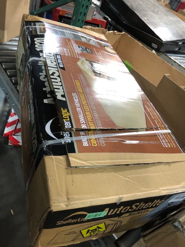 Photo 1 of ShelterLogic 10' x 20' x 8' Peak Style Roof Instant Garage Carport Car Canopy with Steel Frame and Waterproof UV-Treated Cover, Sandstone