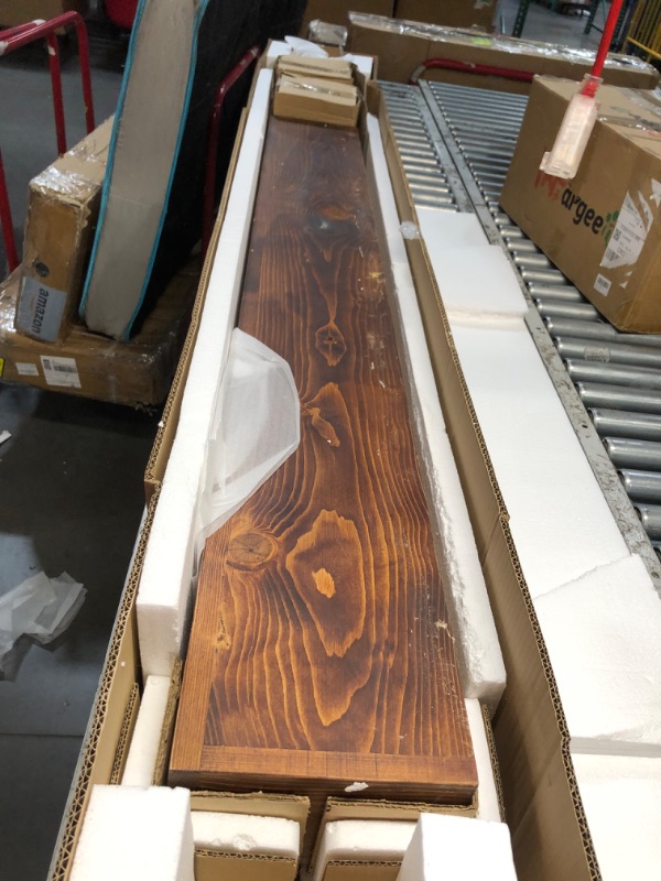 Photo 1 of ***DAMAGED - HOLES - SEE PICTURES***
Avana Rustic Fireplace Mantle Shelf 60 Inches - Handcrafted Wood Mantles For Over Fireplace - Wall Mounted Farmhouse Fireplace Mantel Shelf - Floating Fireplace Mantels 60 X 8 X 5 - Rustic Traditional