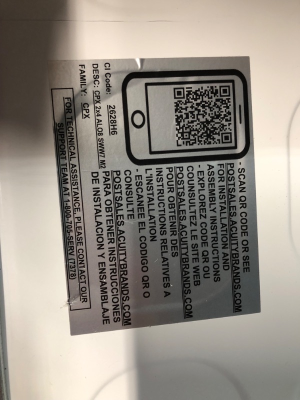 Photo 10 of ***NONREFUNDABLE - MAJOR DAMAGE - PARTS ONLY - SEE COMMENTS***
Lithonia Lighting CPX 2X4 ALO8 SWW7 M2 LED 2 ft. x 4 ft. Flat Panel Ceiling Light Fixture for Shop Lighting & Home Improvement, Adjustable Light Output 3800-6200 Lumens, 3500K-5000K Switchable