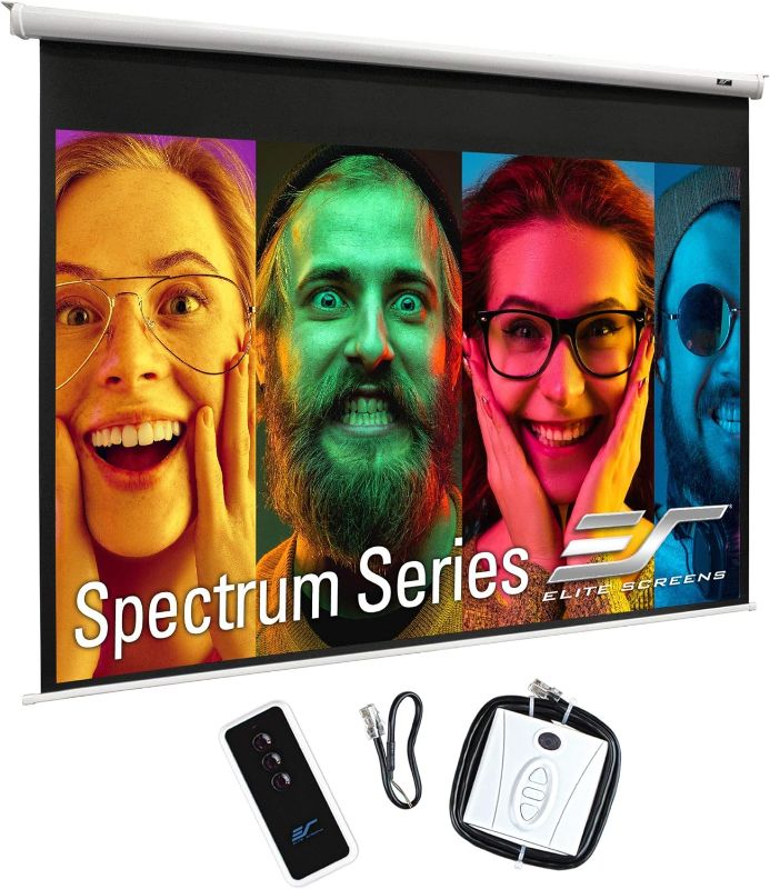 Photo 1 of ***USED - LIKELY MISSING PARTS - UNABLE TO VERIFY FUNCTIONALITY***
Elite Screens Spectrum Electric Motorized Projector Screen with Multi Aspect Ratio Function Max Size 84-inch Diag 4:3 + 77-inch Diag 16:9, Home Theater 8K/4K Ultra HD Ready Projection, ELE