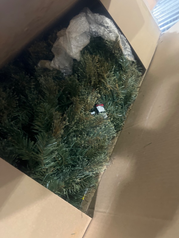 Photo 3 of ***DAMAGED - CORD CUT - SEE PICTURES***
7-1/2 Ft. Carolina Pine Hinged Artificial Christmas Tree with 86 Flocked Cones and 750 Clear Lights