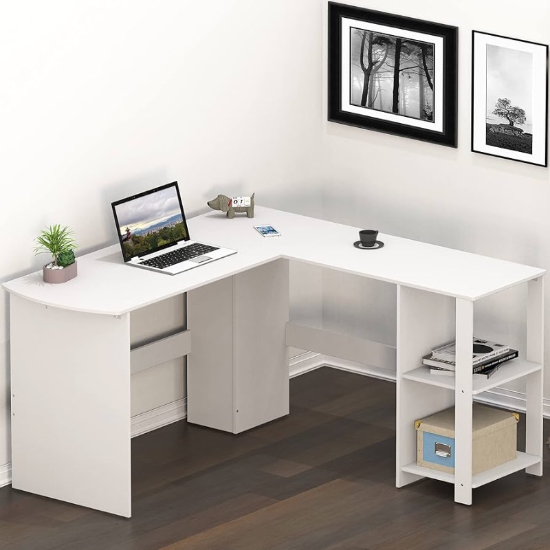 Photo 1 of ***STOCK PHOTO FOR REFERENCE*** SHW L-Shaped Home Office Wood Corner Desk, Grey
