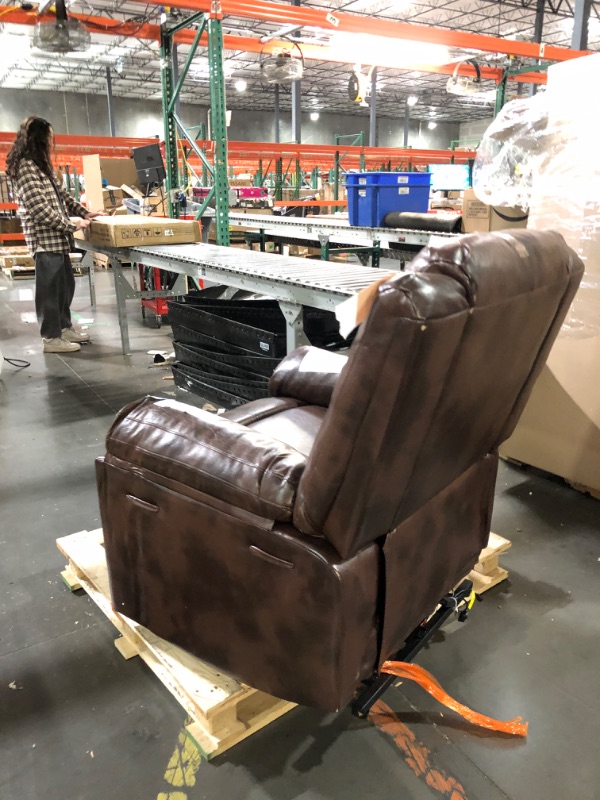 Photo 3 of ***PALLET PICK UP/ PICK UP TRUCK / TRAILER PICK UP ONLY*** S*MAX Lift Chairs Recliners for Elderly Power Recliner Chair Living Room Chairs Full Air Leather Electric Recliner Chairs Side Pockets USB Charge Port and Remote Control Power Lift Recliner Brown