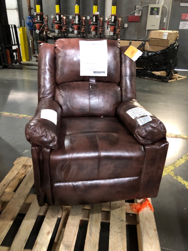 Photo 2 of ***PALLET PICK UP/ PICK UP TRUCK / TRAILER PICK UP ONLY*** S*MAX Lift Chairs Recliners for Elderly Power Recliner Chair Living Room Chairs Full Air Leather Electric Recliner Chairs Side Pockets USB Charge Port and Remote Control Power Lift Recliner Brown