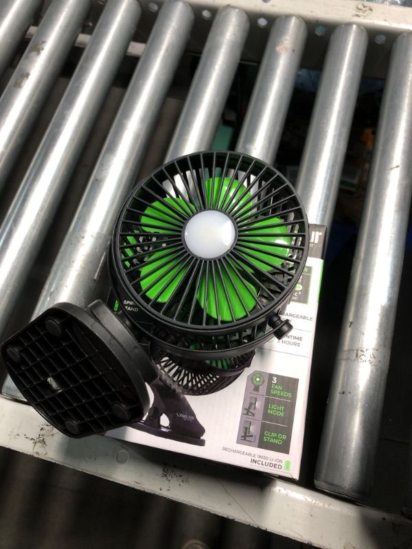 Photo 1 of *****STOCK IMAGE FOR SAMPLE*****
Clip On Fan, LitezAll Rechargeable Fan and Light Combo