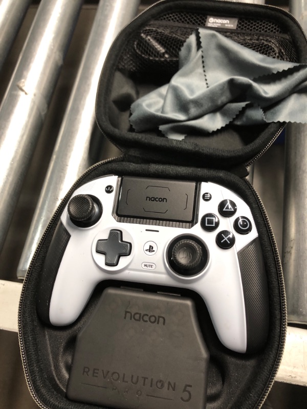 Photo 2 of ***USED - UNABLE TO TEST***
NACON Revolution 5 Pro Officially Licensed PlayStation Wireless Gaming Controller for PS5 / PS4 / PC - Hall Effect, Trigger Stops, Mappable Buttons, Bluetooth Audio - Black/White