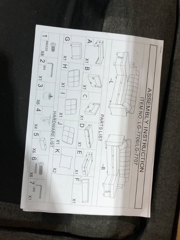 Photo 4 of ***NONREFUNDABLE - INCOMPLETE - SEE COMMENTS***
Hybition Modern linen Sofa Convertible L-Shaped Sofa Pull Out Sleeper Sofa Bed, 34.5"H x 81.5"W x 53"D