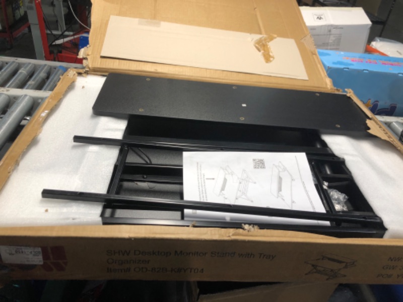 Photo 1 of ***USED - DAMAGED - BENT/SCRATCHED - LIKELY MISSING PARTS - SEE PICTURES***
SHW 36-Inch Height Adjustable Standing Desk Sit to Stand Riser Converter Workstation, Black

