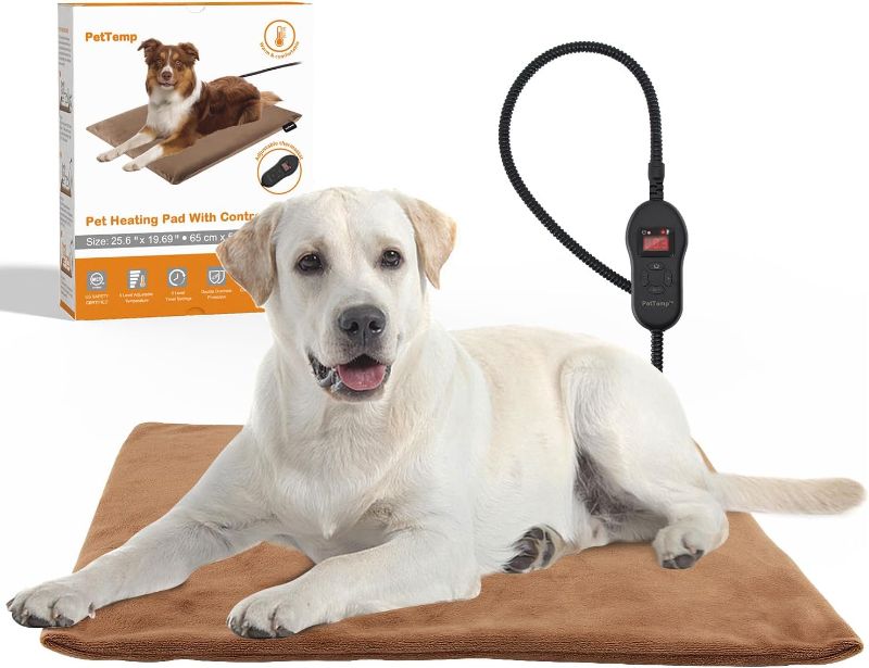 Photo 1 of  *USED POWERS ON*REFERENCE TO STOCK PHOTO* UPGRADED Pet Heating Pad for Dog & Cat, Multi-Size Extremely Waterproof Heated Cat Dog Bed for Outside, Pet Heater Warmer Mat Blanket for Senior Dog Cat House Whelping Box BROWN