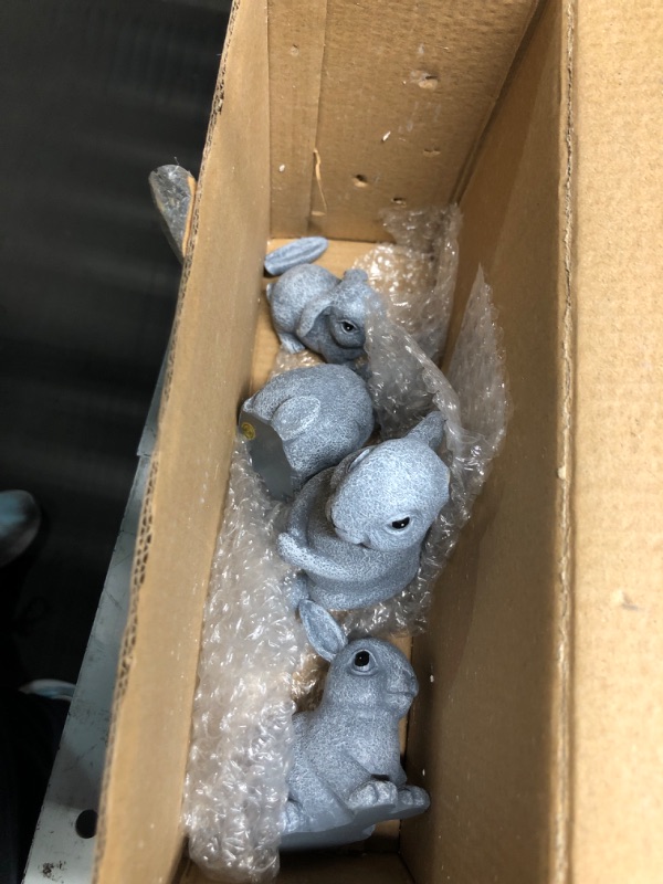 Photo 3 of (Minor Damage/See Notes)
Bunny Statues for Fairy Garden Easter Decor: Outdoor Set of 4 Rabbit Funny Table Sculptures for Clearance Outside Lawn Ornaments Porch Patio Balcony Yard Home – Gifts for Mom Grandma Women Grey Bunny