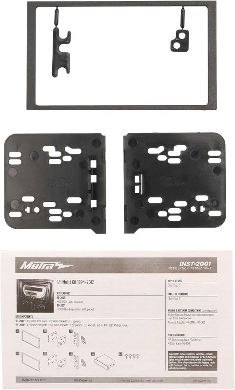 Photo 1 of *****STOCK IMAGE FOR SAMPLE*****
**NON-REFUNDABLE** (PARTS) 
Metra Electronics DP-3002B Double DIN Dash Kit for 1999 - 2002 GM Full-Size Trucks/SUV's (Matte Black) Frame Kit