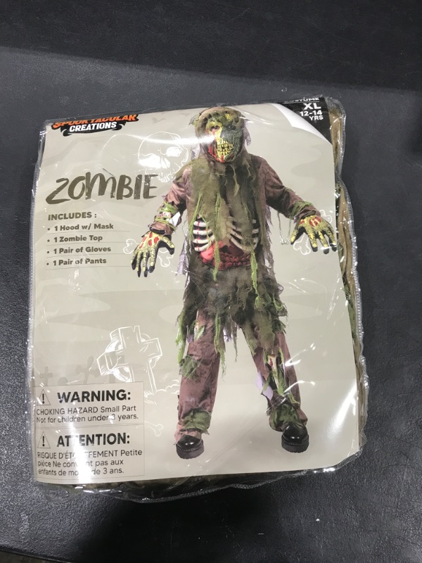 Photo 2 of Spooktacular Creations Halloween Swamp Deluxe Skeleton Living Dead Zombie Costume for Halloween Kids Monster Role-Playing-XL(12-14yr)