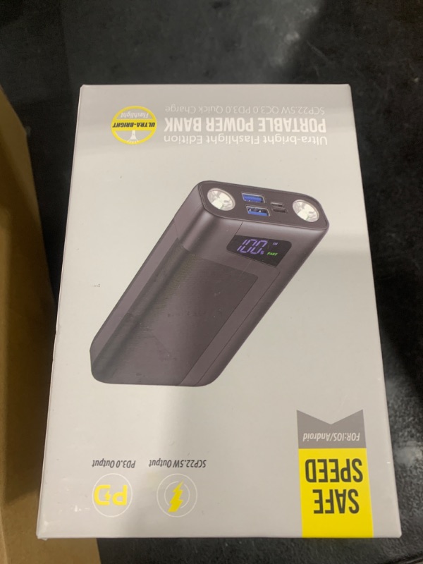 Photo 1 of Portable Charger 20000mAh Power Bank, 22.5W USB C Fast Charging External Battery Pack with 3 Outputs LED Display Flashlights Phone Charger for iPhone 16 15 14, Samsung S24, Google iPad Tablet