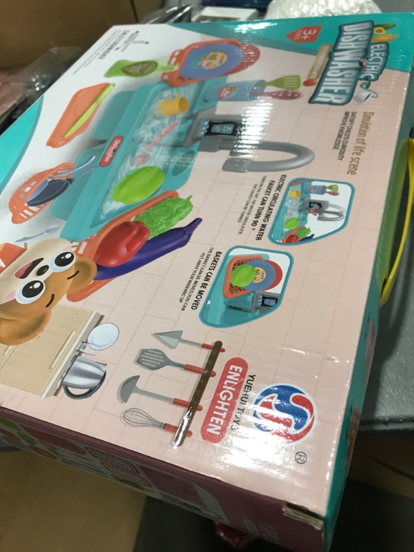 Photo 1 of Play Kitchen Sink Toy Set with Real Faucet, Interactive Children Electric Dishwasher Playing Toy and Play Dishes - Pretend Play Toys for Boys and Girls
