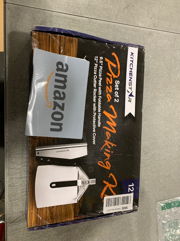 Photo 1 of 12" Pizza Making Kit (Set of 2) - 12" Pizza Cutter Rocker Knife with Blade Cover + 9.5" Stainless Steel Pizza Peel with Folding Handle- Ultimate Pizza Oven Accessories