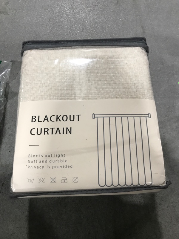 Photo 2 of 100% Blackout Shield Linen Blackout Curtains for Bedroom 108 Inches Long