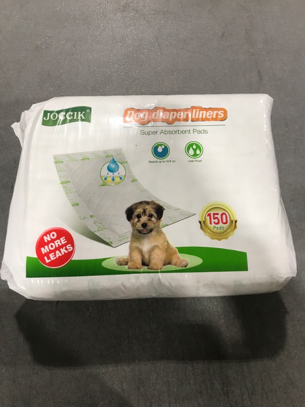 Photo 2 of Dog Diaper Liners for Male and Female Dogs, 150ct, Super Absorbent Disposable Dog Diapers Booster Pads fit Most Pet Belly Bands and Wraps (Regular)