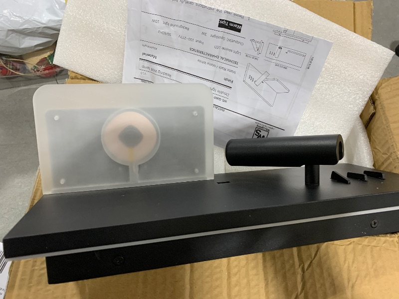 Photo 1 of MOLUOLA LIGHTING LED Wall Mounted Reading Light with Wireless Charger & USB Port, Plug in Wall Light Book Light for Reading in Bed, Adjustable Headboard Bedside Lamp with 10W+3W Night Light 3000K