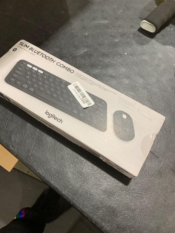 Photo 1 of Logitech Slim Bluetooth Combo, Wireless Keyboard and Mouse, Quiet and Portable, Customizable, Bluetooth, Easy-Switch for Windows, macOS, iPadOS, Chrome - Black