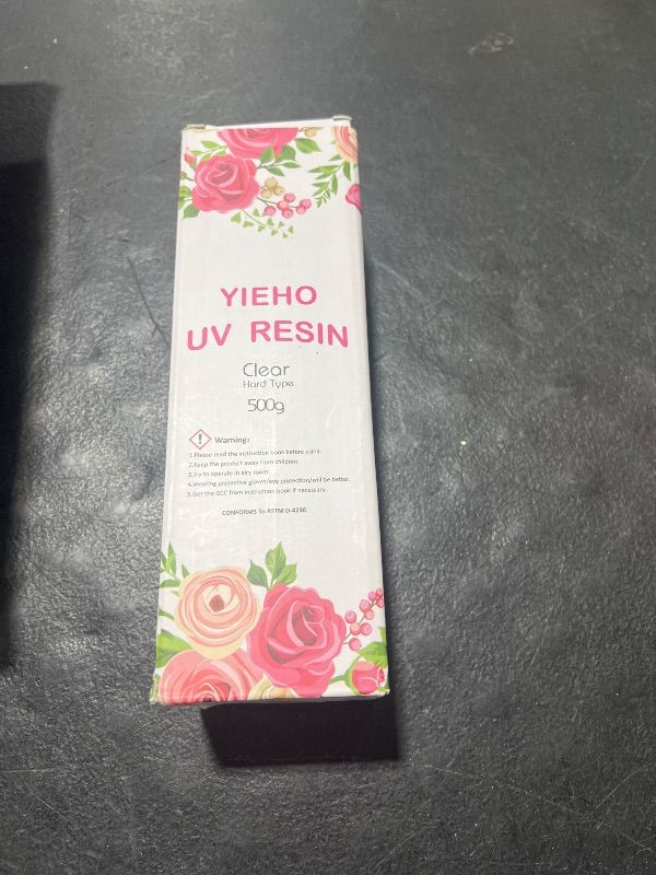 Photo 1 of YIEHO 500g UV Resin Kit-Bulk Crystal Clear Hard UV Fast Curing Epoxy Resin Supplies with Mat for Craft Jewelry Making