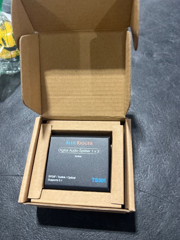 Photo 1 of BlueRigger Digital Optical Audio Splitter 1x3 (Active Toslink Splitter 1 in 3 Out, SPDIF, Fiber Optic Audio Adapter) - for Home Theatre, Xbox, PS5/ PS4, DVD, CD Player, Receiver, HDTV