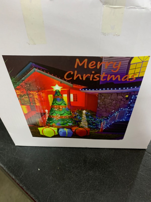 Photo 1 of 6FT Inflatable Christmas Tree Outdoor Decorations with Gift Boxes, Build-in LEDs Xmas Inflatable Tree Blow Up Yard Decor for Holiday Party Lawn Garden