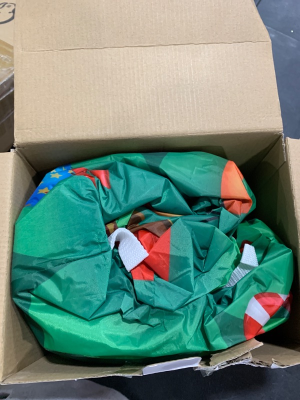 Photo 1 of 6FT Inflatable Christmas Tree Outdoor Decorations with Gift Boxes, Build-in LEDs Xmas Inflatable Tree Blow Up Yard Decor for Holiday Party Lawn Garden