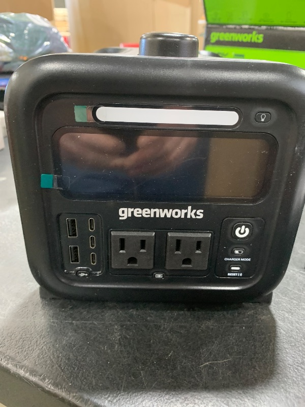 Photo 1 of Greenworks 40V 500W Portable Power Station, 4-Slot Inverter, 2 AC Outlets, 5 USB Ports, Smart APP Control Power Generator, Outdoor Backup Power Supply (POWER 75+TOOLS, BATTERY SOLD SEPARATELY),Black