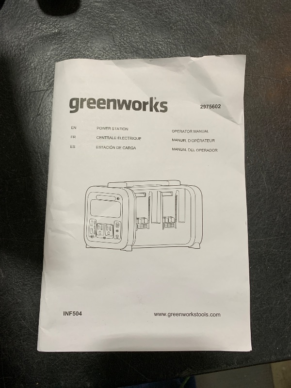 Photo 1 of Greenworks 40V 500W Portable Power Station, 4-Slot Inverter, 2 AC Outlets, 5 USB Ports, Smart APP Control Power Generator, Outdoor Backup Power Supply (POWER 75+TOOLS, BATTERY SOLD SEPARATELY),Black