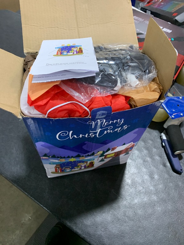 Photo 1 of Inflatable Christmas Nativity Scene Decoration with 17 LED Lights & Copper String Lights, 210T Polyester Fabric, Complete Set with Air Blower, Stakes, Ropes, and Water Bags, 7ft Long and 5.6ft High