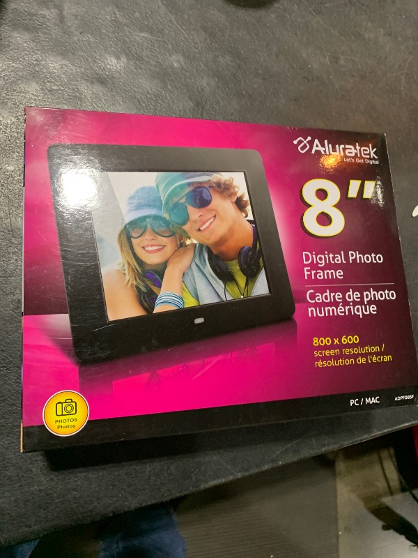 Photo 2 of Aluratek 8 Inch LCD Digital Photo Frame with Auto Slideshow Using USB SD/SDHC (ADPF08SF) - Black