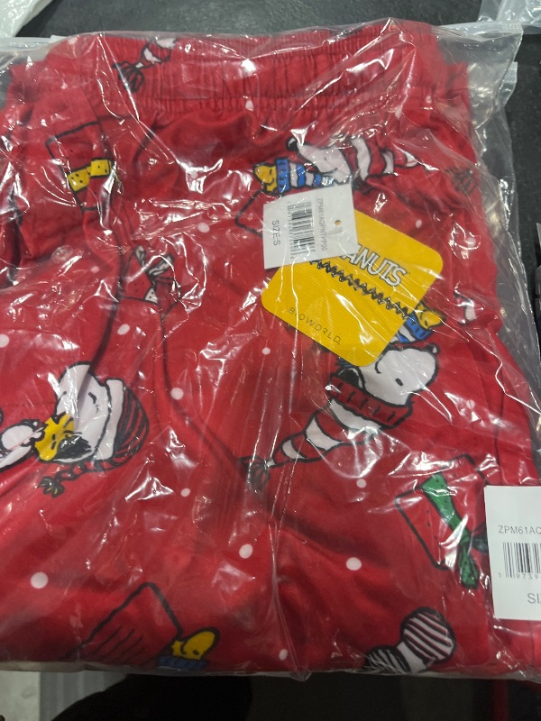 Photo 2 of Men's Adult Peanuts Snoopy Red Holiday Sleep Pants-XS