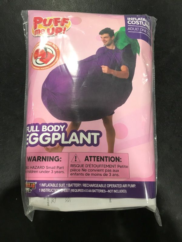 Photo 1 of Spooktacular Creations Adults Inflatable Costumes, Purple Eggplant Blow Up Costumes, Funny Food Halloween Inflatable Suits for Halloween Cosplay Themed Parties