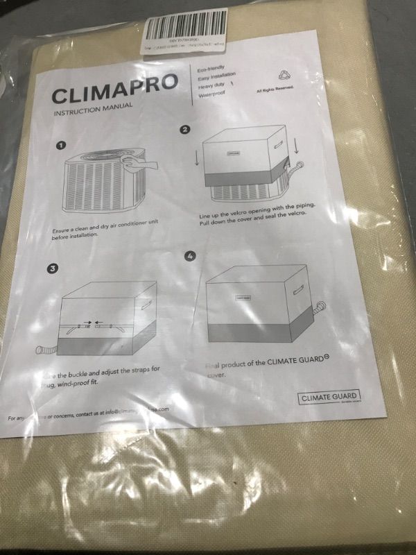 Photo 1 of CLIMATE GUARD Premium Outdoor AC Unit Cover, Waterproof&Heavy Duty, Central Air Conditioner Cover-Outdoor AC Cover for Outside Unit for Outside Units AC Unit Covers AC Covers for Outside 26x26 in.