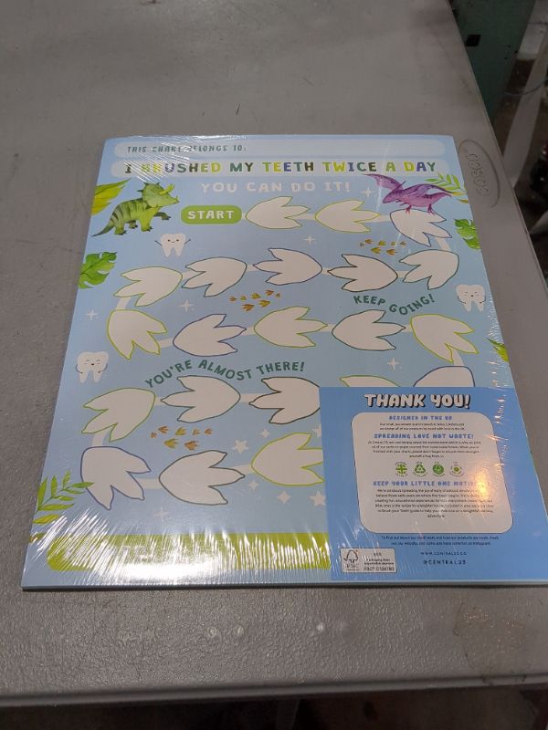 Photo 1 of Teeth Brushing Chart for Kids x10 pcs - Responsibility Chart - Routine Chart for Toddlers - Dinosaur Reward Chart for Kids Boys - Responsibility Behavior Chart - by Central 23