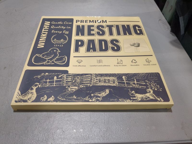 Photo 1 of Chicken Nesting Pads for Coop, Double Side Nesting Box Pads for Chicken Coop Bedding, Leak-Free Nesting Box Liners for Chicken Laying Boxes, Soft 12"x 12" Poultry Nest Box Pads (4)