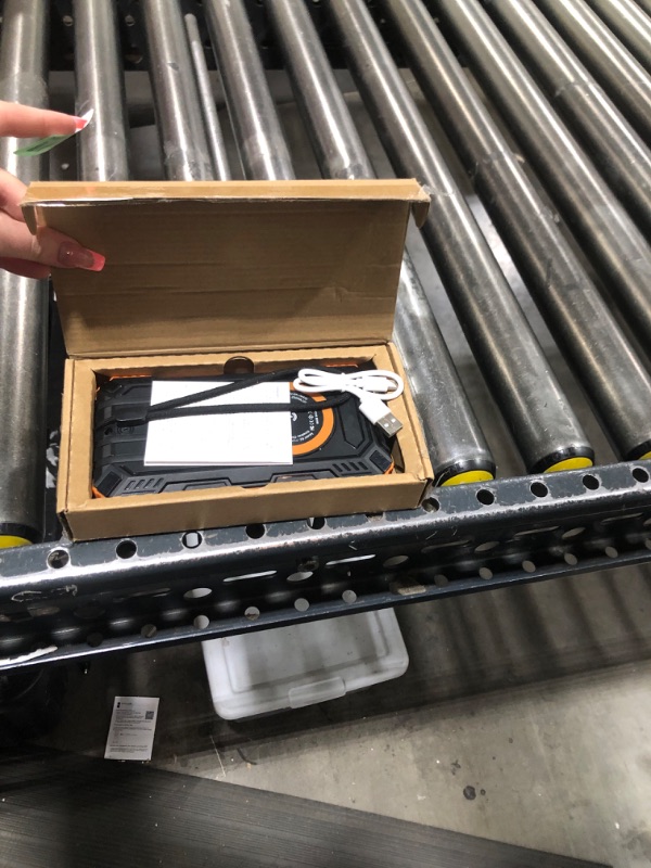 Photo 1 of Solar Portable Charger 49800mAh Wireless Power Bank with 4 Built-in Cables Battery Pack, USB-C in&Out Put 15W Fast Charging Compatible with iPhone, Samsung, iPad, LED Flashlight Perfect for Camping