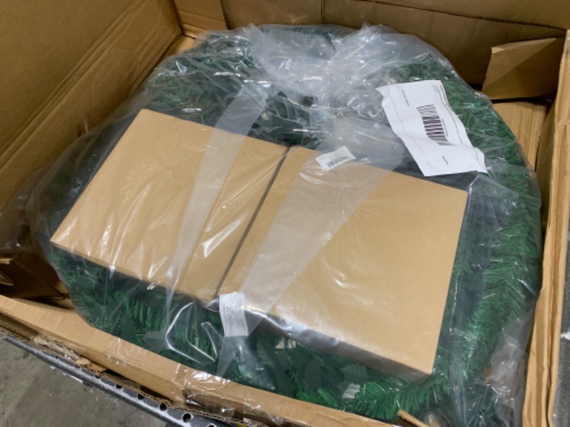 Photo 1 of Umigy 6ft Christmas Tree Pop Up with Lights Collapsible Christmas Tree with 200 Warm Lights Decorated Pre Lit Artificial Xmas Trees with Red Gold Ball Ornaments Bows Ribbons Holiday Party Decoration