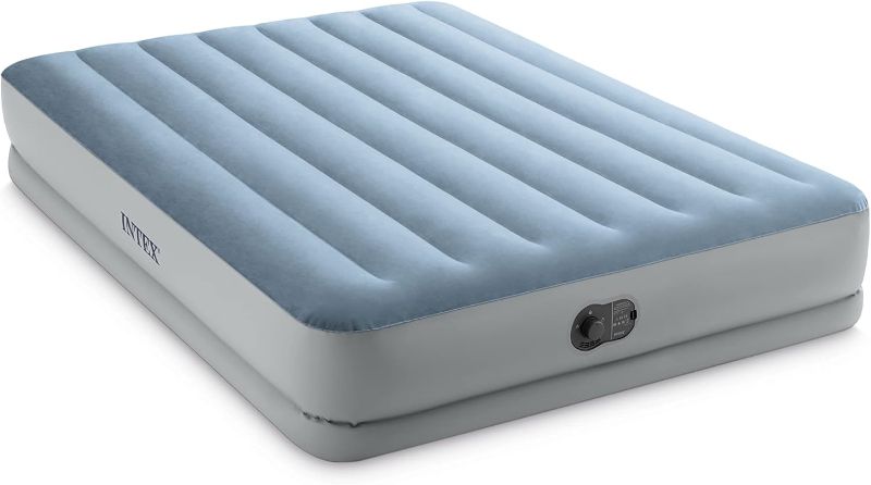 Photo 1 of  INTEX 64159E Dura-Beam Plus Mid-Rise Air Mattress: Fiber-Tech - Queen Size - Built-in USB Electric Pump - 14in Bed Height - 600lb Weight Capacity 