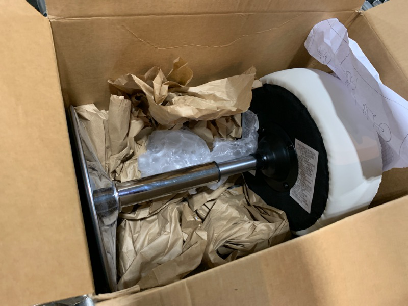 Photo 1 of LUE BONA Adjustable Vanity Stool, 360°Swivel Vanity Chair Stool for Makeup Room, White Stool Chair for Vanity, Small Faux Leather Vanity Stool for Bathroom, Living Room