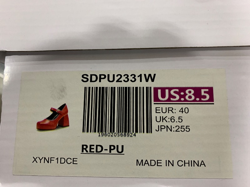 Photo 1 of DREAM PAIRS Womens High Chunky Platform Closed Toe Mary Jane Block Heels Square Toe Strappy Dress Wedding Party Pumps Shoes, Red-pu - 8.5 (SDPU2331W)