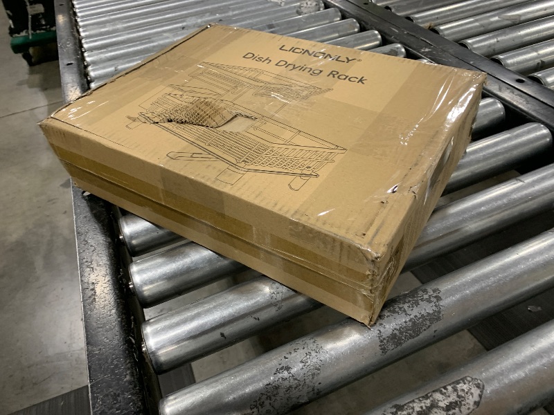 Photo 1 of LIONONLY 2 Tier Dish Drying Rack Multifunctional Dish Rack for Kitchen Counter, Stainless Steel Dish Drainer with Drainboard, Utensil Holder, Cup Holder for Dishes, Knives, Spoons, Forks, Black