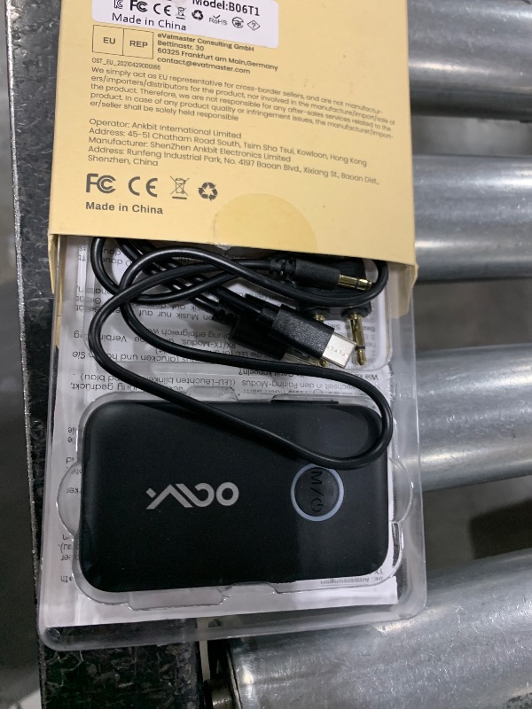 Photo 2 of [Bluetooth Transmitter & Receiver] YMOO Bluetooth 5.3 Audio Adapter for TV/Airplane/Bluetooth Headphones/Speaker, 3.5mm Jack Aux HiFi Stereo, Dual Link AptX Adaptive, Low Latency for Flight, Travel